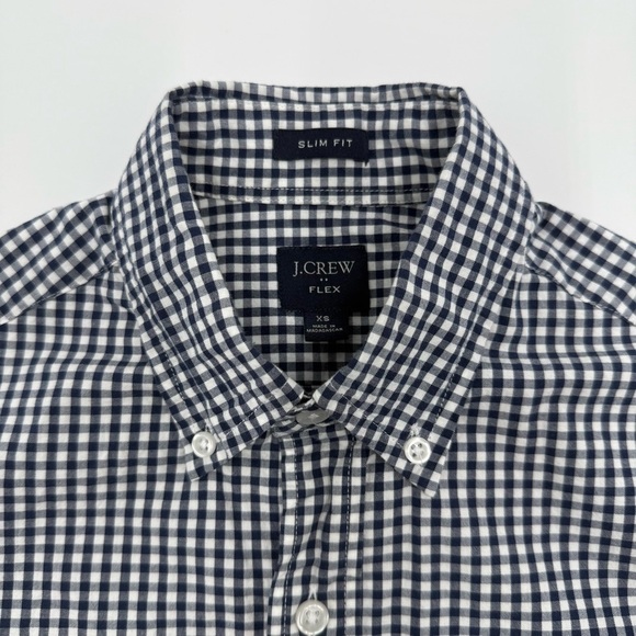 J. Crew Men’s Flex Classic Casual Button Down Shirt Black White XS - Picture 2 of 10